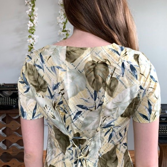 Teddi vintage yellow short sleeve floral dress - Picture 5 of 7